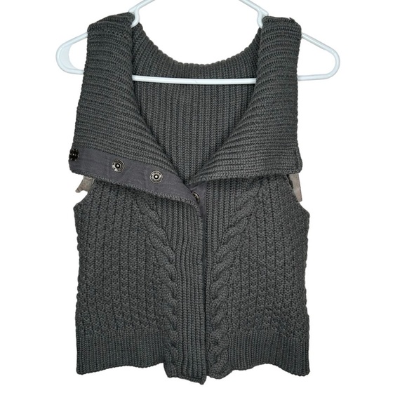 Soft Surroundings Women’s Sweater Vest Size Small Gray Knit Wool Blend - Picture 1 of 5